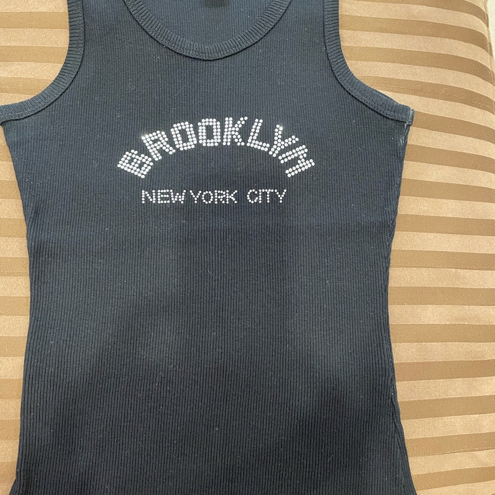studded letters tank top